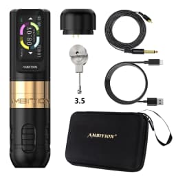 Ambition Zetton Wireless Tattoo Machine Pen 4.0/3.5mm Stroke Straight Rod Structure Brushless Motor 2400mAh Touch Screen Battery