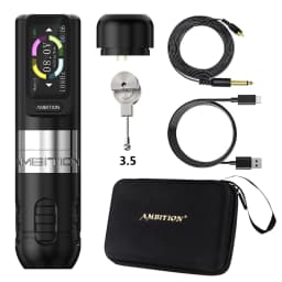 Ambition Zetton Wireless Tattoo Machine Pen 4.0/3.5mm Stroke Straight Rod Structure Brushless Motor 2400mAh Touch Screen Battery