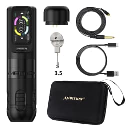 Ambition Zetton Wireless Tattoo Machine Pen 4.0/3.5mm Stroke Straight Rod Structure Brushless Motor 2400mAh Touch Screen Battery