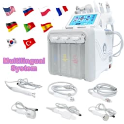 6 in 1 Hydrogen Dermabrasion Facial Beauty Machine Aqua Peeling Deep Cleansing Lifting Water Microdermabrasion Device Skin Care