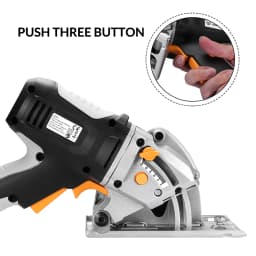 DEKO Mini Circular Saw Handle Power Tools, 4 Blades, BMC BOX Electric Saw with Personal Safety and Electrical Safety System