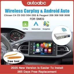 AUTOABC Wireless Carplay Android auto for Peugeot 208 308 508 3008 Citroën C4 DS3 DS4 DS5 SMEG MRNMultimedia Camera