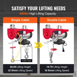 SucceBuy 400-800kg Electric Hoist Electric Steel Wire Winch with w/ Wireless Remote Control for Garage Warehouse Factory