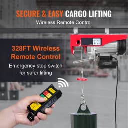 SucceBuy 400-800kg Electric Hoist Electric Steel Wire Winch with w/ Wireless Remote Control for Garage Warehouse Factory