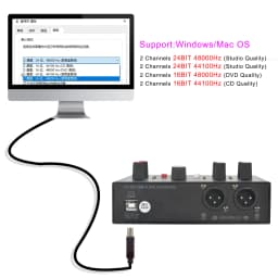 Freeboss 3.5 Stereo Audio Interface 48V PC Recording Guitar 5 CH Input Driver-free External Sound Card For Windows ASIO4ALL UC86