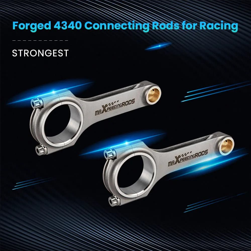2x H-Beam Connecting Rods for Fiat 500 Old Model 2 cylinder 130mm ARP 2000 Bolts Bielle Pleuel ARP Bolts