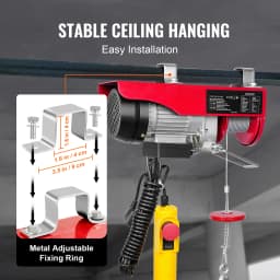 SucceBuy 600kg/1320lbs Electric Hoist with Wired Remote Control Lifting Crane Cable Hoist Winch for Boat Car Garage Elevator