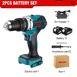 ONEVAN 1500W Brushless Electric Impact Drill 650NM Cordless Screwdriver Plates Soil Wood Working Tool For Makita Battery Pin