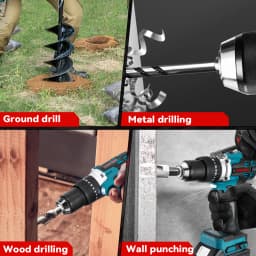 ONEVAN 1500W Brushless Electric Impact Drill 650NM Cordless Screwdriver Plates Soil Wood Working Tool For Makita Battery Pin