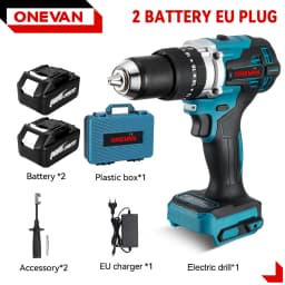 ONEVAN 1500W Brushless Electric Impact Drill 650NM Cordless Screwdriver Plates Soil Wood Working Tool For Makita Battery Pin