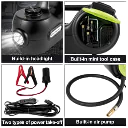 SucceBuy 5T 12V Electric Car Jack Kit + Impact Wrench LED Light Portable Hydraulic Jack 13.5-36 CM Tire Lifting Car Repair Tool