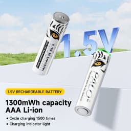 PALO High Capacity 1.5V AAA Rechargeable Battery 1300mWh AAA 1.5V Li-ion Battery LR3 Batteries for Remote Control Wireless Mouse