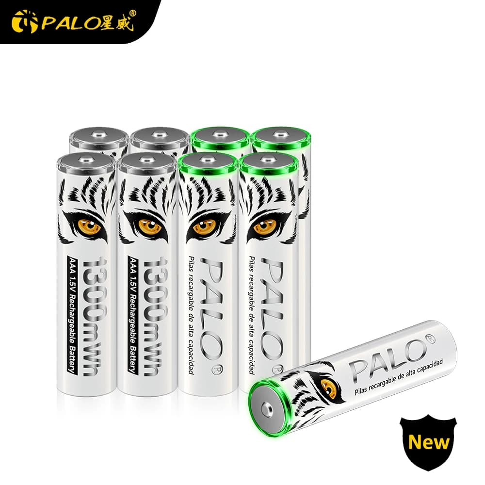 PALO High Capacity 1.5V AAA Rechargeable Battery 1300mWh AAA 1.5V Li-ion Battery LR3 Batteries for Remote Control Wireless Mouse