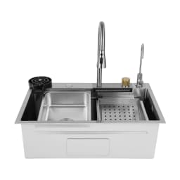 Single-Bowl Multifunctional Kitchen Sink 75x45cm Silver