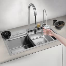 Single-Bowl Multifunctional Kitchen Sink 75x45cm Silver