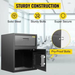SucceBuy Electronic Safe Deposit Box With Drop Slot Secret Hidden Piggy Bank Security Digital Access Two Keys for Store Money Guns