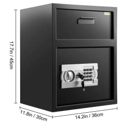 SucceBuy Electronic Safe Deposit Box With Drop Slot Secret Hidden Piggy Bank Security Digital Access Two Keys for Store Money Guns