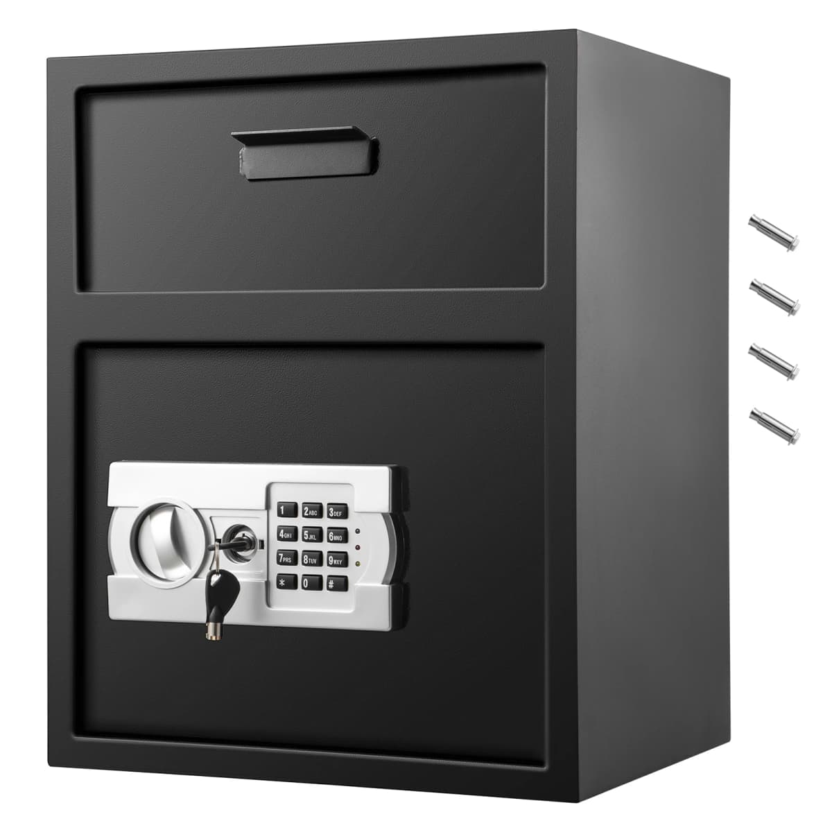 SucceBuy Electronic Safe Deposit Box With Drop Slot Secret Hidden Piggy Bank Security Digital Access Two Keys for Store Money Guns
