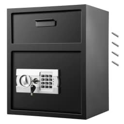 SucceBuy Electronic Safe Deposit Box With Drop Slot Secret Hidden Piggy Bank Security Digital Access Two Keys for Store Money Guns