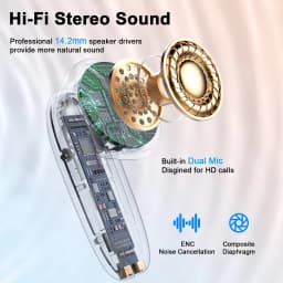 DRSAEC Wireless Earbuds, Bluetooth 5.3, 4 ENC Noise Canceling Mic, 40H LED Display Charging Case, IP7 Waterproof in-Ear Earbuds.
