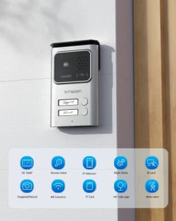 TMEZON 2-Wire WiFi Video Doorphone Doorbell Intercom 7 Inch 1080P Touchscreen Monitor APP/Swipe/Card 4in1 Unlock Tuya App MZ-M730+MZ-E20