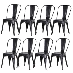 EGOONM Set of 4/8 Modern Metal Dining Chairs Industrial Style Chairs Stackable Used for Restaurant Terrace Outdoor Dining Chair