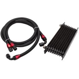 Universal 10 ROW AN-10 Engine Aluminum Oil Cooler Kit + Filter Adaptor Hose End