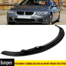 FOR BMW 3 SERIES E92 E93 M SPORT FRONT SPLITTER BUMPER LIP GLOSS BLACK LCI 10-13