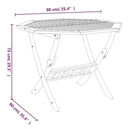 Coffee Table Outdoor Chair Rotundity Folding Garden Garden Decoration Folding Chair Leisure Table Dining Tool 90x75 cm