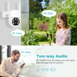 Hiseeu 4MP Wifi Solar Camera Outdoor 2K Wireless Surveillance IP Camera with Solar Panels, PIR Motion Detection Camera, PTZ Wifi