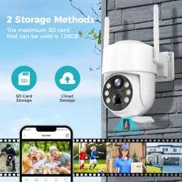 Hiseeu 4MP Wifi Solar Camera Outdoor 2K Wireless Surveillance IP Camera with Solar Panels, PIR Motion Detection Camera, PTZ Wifi