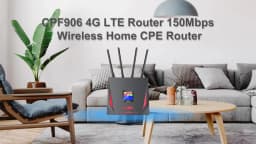 KuWfi 4G LTE Router CAT4 300Mbps Wifi Router 4G Modem with Free SIM Card RJ45 WAN LAN External Antenna Support 10 Users Connect