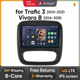 Junsun Wireless CarPlay Android Auto Car Radio for Renault Trafic 3 2014 2015 2016 -2021 RDS GPS 4G WIFI Multimedia autoradio