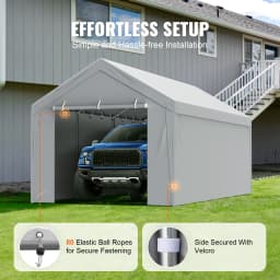 SucceBuy Carport Replacement Canopy Cover Garage Top Tent Shelter Tarp Heavy-Duty Waterproof & UV Protected (Frame Not Include)