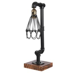 Retro Industrial Table Lamp Metal Water Pipe Desk Decor Lights Loft Study Room Bedroom Night Lighting Fixture 220V E27