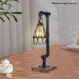 Retro Industrial Table Lamp Metal Water Pipe Desk Decor Lights Loft Study Room Bedroom Night Lighting Fixture 220V E27