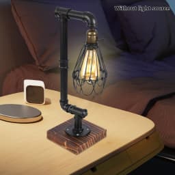 Retro Industrial Table Lamp Metal Water Pipe Desk Decor Lights Loft Study Room Bedroom Night Lighting Fixture 220V E27