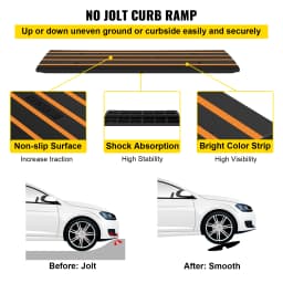 SucceBuy 1/2/3 Packs Cable Protector Ramp Curb Rubber Driveway Threshold Bridge Expandable Ramp for Loading Dock Garage Sidewalk