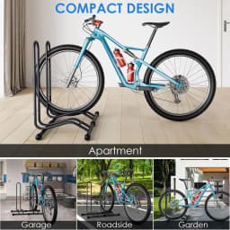 2 Bikes Stand for Storage, Bike Floor Parking Stand Bicycle Cycle Storage Locking Stand with Reversible Design, Bike Rack