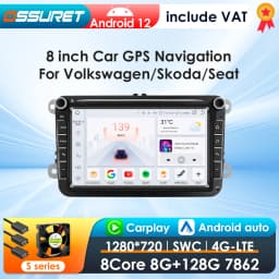 8" 2Din Android Car Multimedia GPS Radio For Volkswagen VW Passat B6 B7 T5 Tiguan Touran GOLF POLO 4G Carplay Autoradio 7862