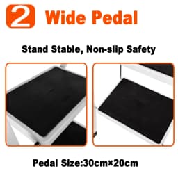 Foldable 3 Step Ladder with Handrails, Steel, Large Size Pedal, Anti-Slip Feet, 150 Kg Capacity, Easy to Store, for Home Kitchen