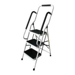 Foldable 3 Step Ladder with Handrails, Steel, Large Size Pedal, Anti-Slip Feet, 150 Kg Capacity, Easy to Store, for Home Kitchen