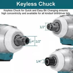 Kamolee 520N.M Brushless Cordless Electric Impact Wrench DTW285 Dual Function Power Tools Compatible with 18V Makita Battery