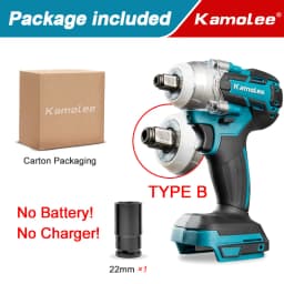 Kamolee 520N.M Brushless Cordless Electric Impact Wrench DTW285 Dual Function Power Tools Compatible with 18V Makita Battery