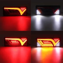 Pair 24V LED Car Truck Tail Light Rear Lights Turn Signal Brake Reverse Signal Lamp Trailer Lorry Bus Camper Caravan RV Tractor