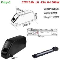Polly 18650 21700 EBike Battery 48V 52V 25Ah 60V 36V 20Ah Electric Bicycle Bateria Pack for 2000W 1500W 1000W 500W 350W 250W