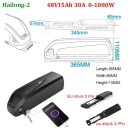 Polly 18650 21700 EBike Battery 48V 52V 25Ah 60V 36V 20Ah Electric Bicycle Bateria Pack for 2000W 1500W 1000W 500W 350W 250W