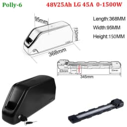 Polly 18650 21700 EBike Battery 48V 52V 25Ah 60V 36V 20Ah Electric Bicycle Bateria Pack for 2000W 1500W 1000W 500W 350W 250W
