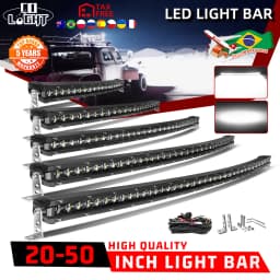 CO LIGHT 20" 26" 32" 44" 50" New LED Light Bar Curved Slim Work Light Spot Flood Combo Driving Off Road for 4x4 SUV Car 12V 24V