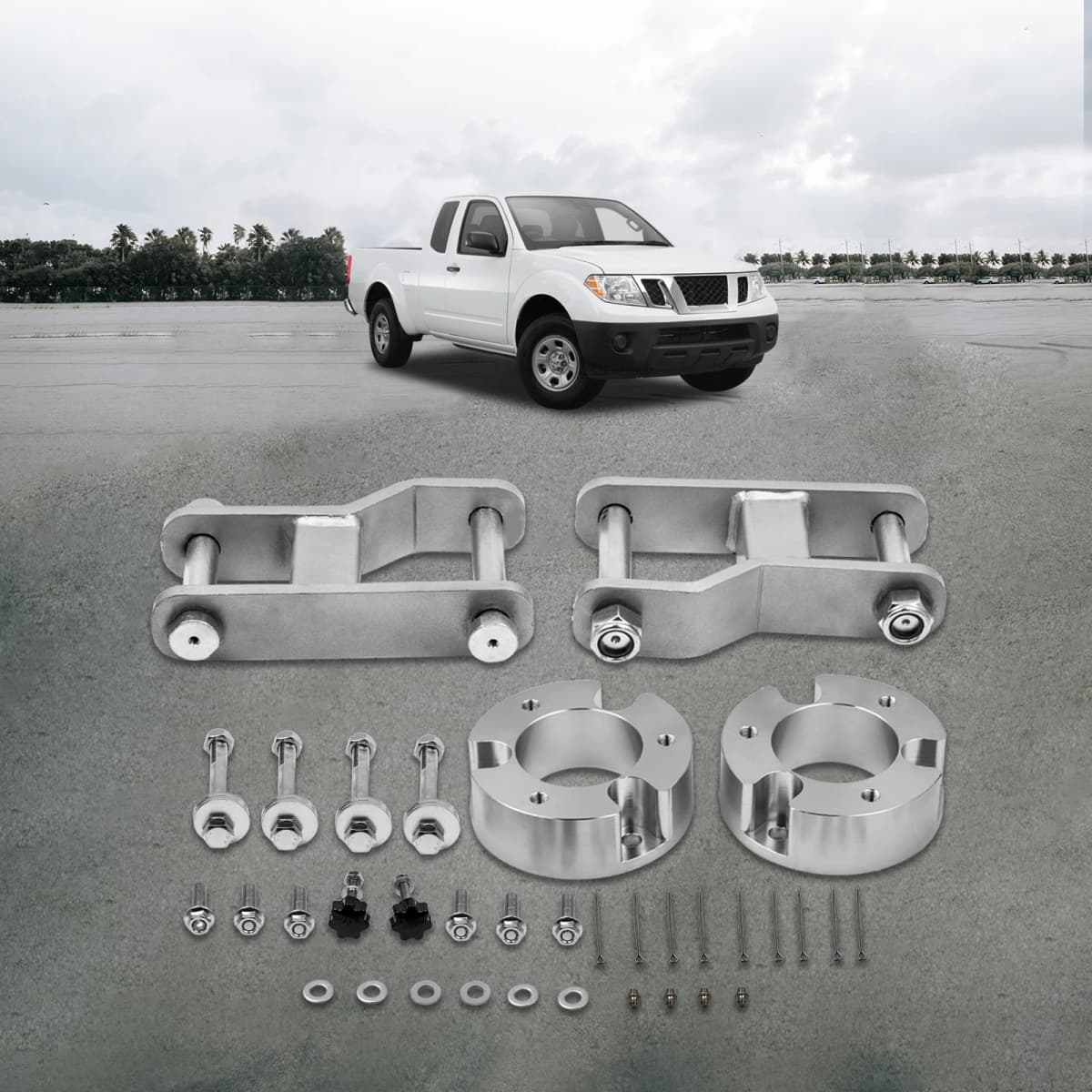 2.5" Front 2" Rear Shock Spacer Shackle Suspension Lift for Nissan Navara D40